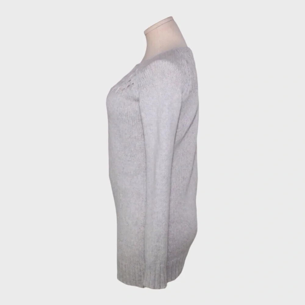 Moth for Anthropologie Wool Alpaca Longline Sweater with Open Knit Detail_4